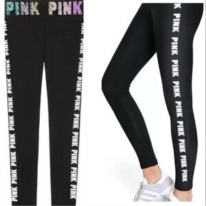 PINK Victoria's Secret  Rainbow bling leggings M